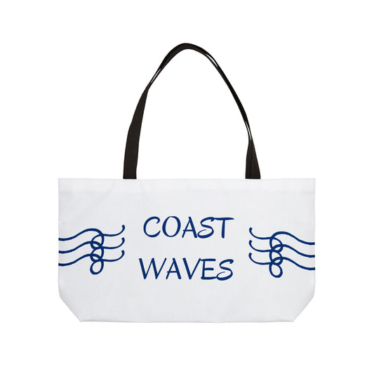 Coast Waves Weekender Tote Bag — Coastal Beach Canvas Travel Tote
