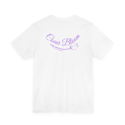 Floral "Coeur Bloom" Tee — Lavender Line Art Flower T-Shirt