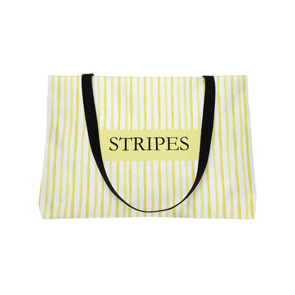 Yellow Striped Weekender Tote Bag — 'STRIPES' Beach & Travel Carryall