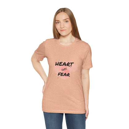 Heart Over Fear T‑Shirt — Inspirational Pink Watercolor Graphic Tee