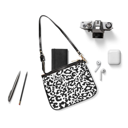 Leopard Print Shoulder Bag — Small Black & White Animal Print Purse