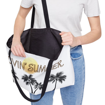 Weekender Tote Bag — "Lovin' Summer" Palm Tree Beach Tote