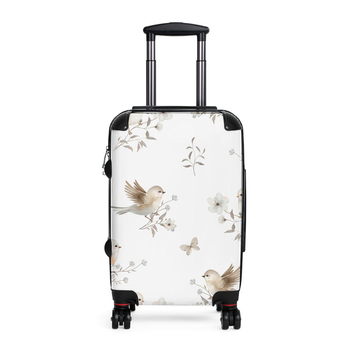 Birds & Blossoms Carry-On Suitcase — Floral Travel Luggage with Charming Bird Design