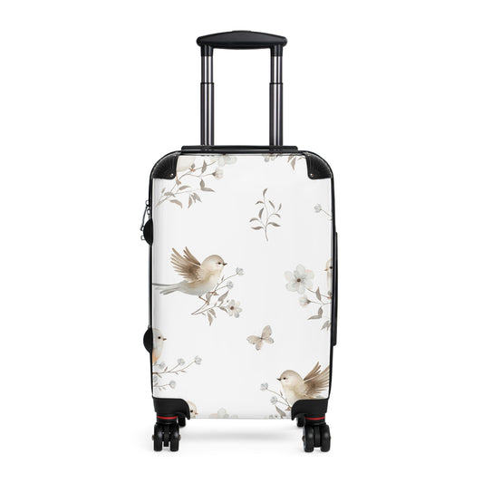 Birds & Blossoms Carry-On Suitcase — Floral Travel Luggage with Charming Bird Design