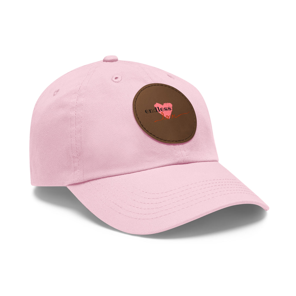 Leather Patch Dad Hat — Heartbeat 'endless' Design