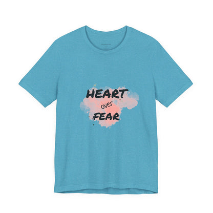 Heart Over Fear T‑Shirt — Inspirational Pink Watercolor Graphic Tee