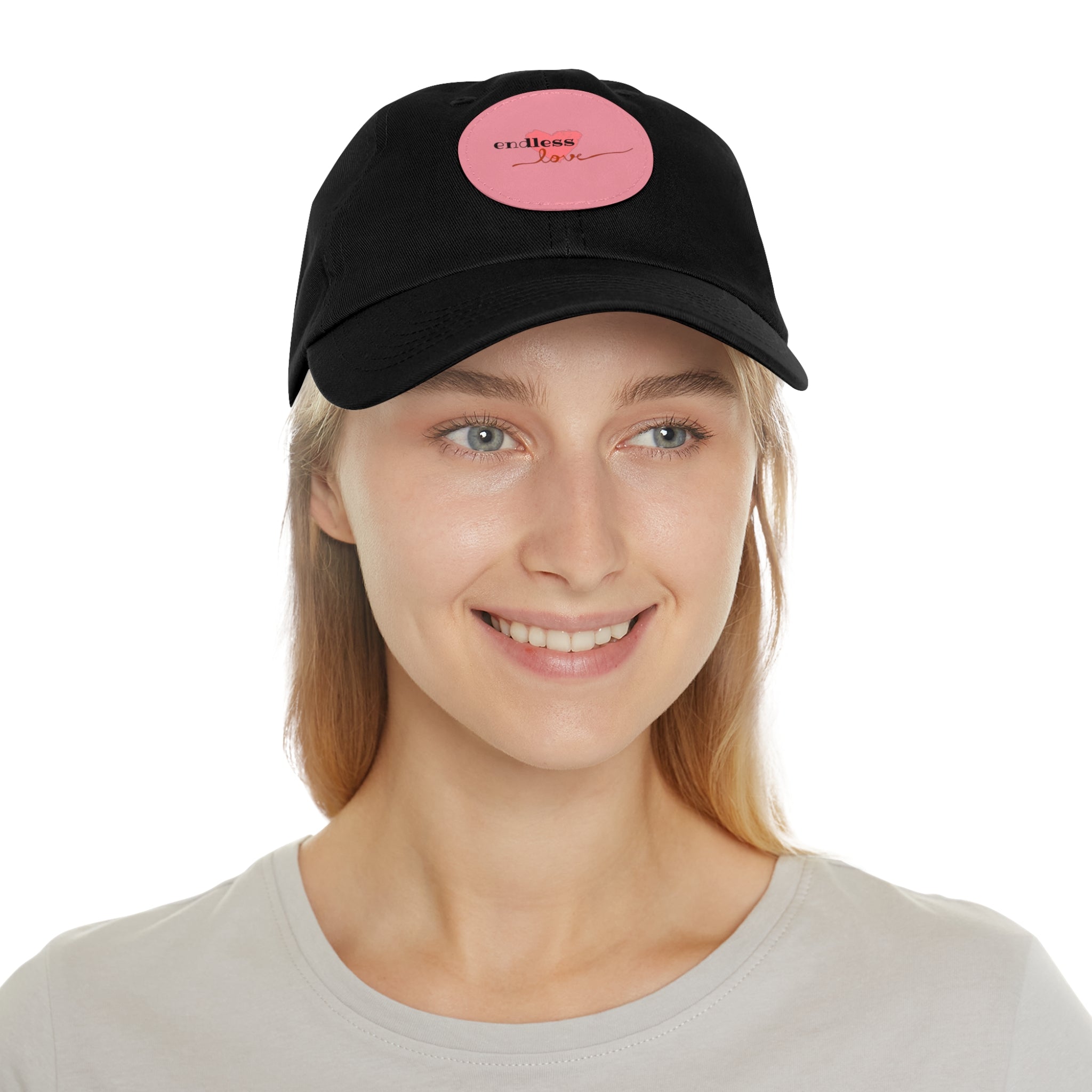 Leather Patch Dad Hat — Heartbeat 'endless' Design