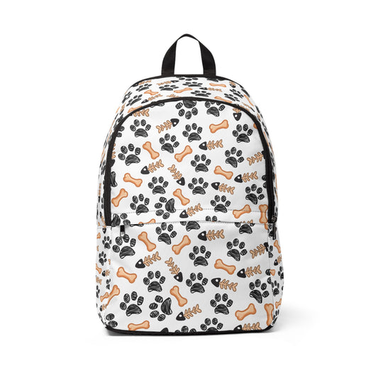 Dog Paw & Bone Pattern Backpack – Cute Pet Lover School Bag