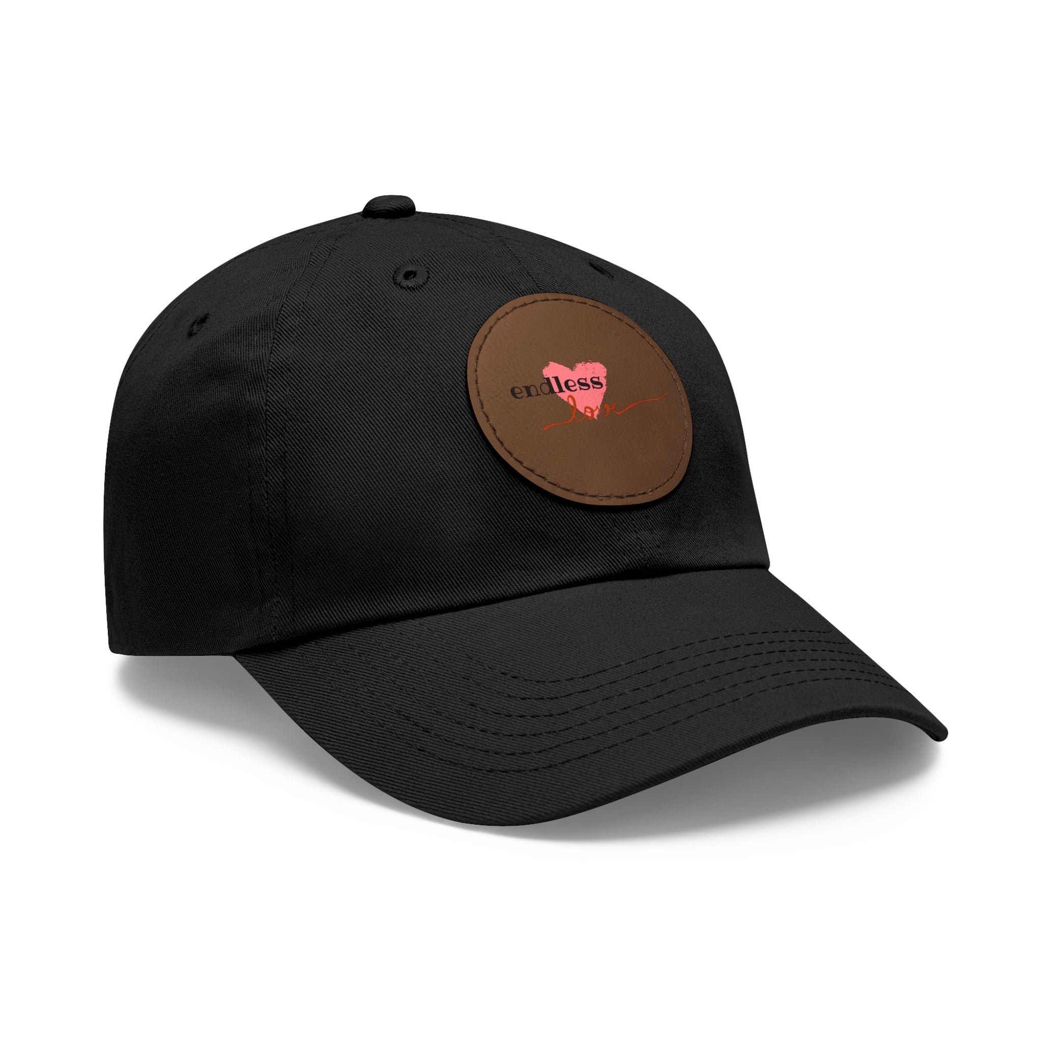 Leather Patch Dad Hat — Heartbeat 'endless' Design