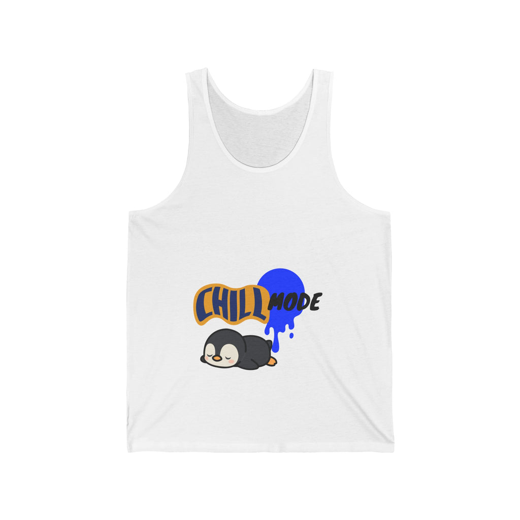 Chill Mode Penguin Tank Top — Cute Relaxed Graphic Sleeveless Shirt