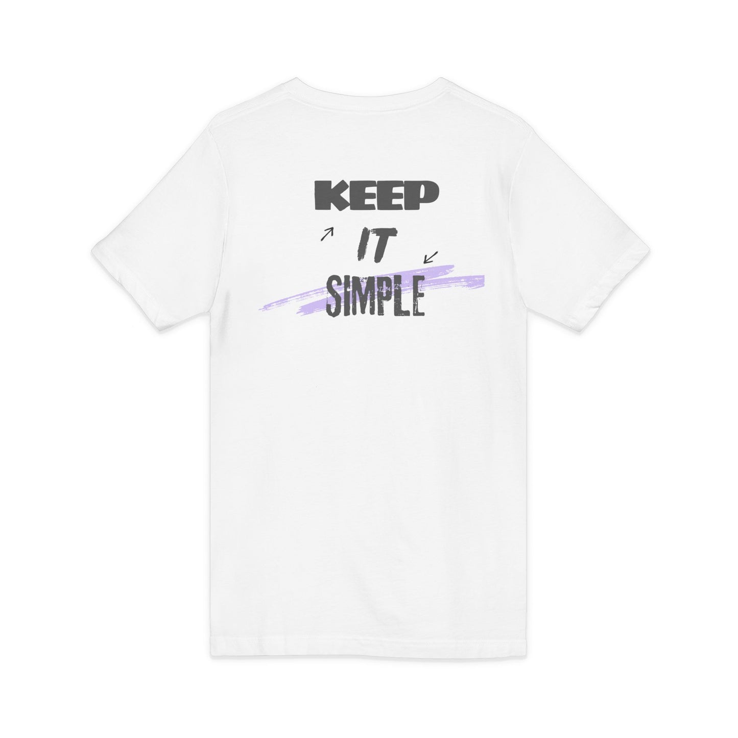 Keep It Simple V-Neck Tee — Minimalist Motivational Graphic T-Shirt