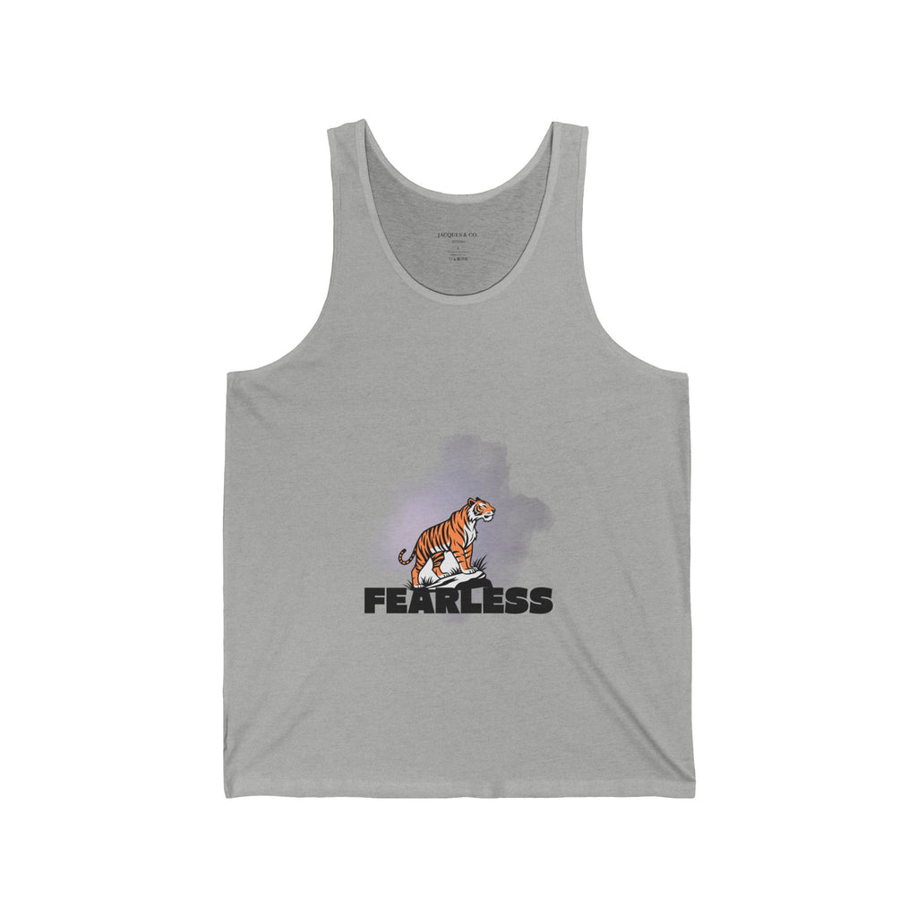 Fearless Tiger Tank Top — Bold Graphic Motivational Workout Tee