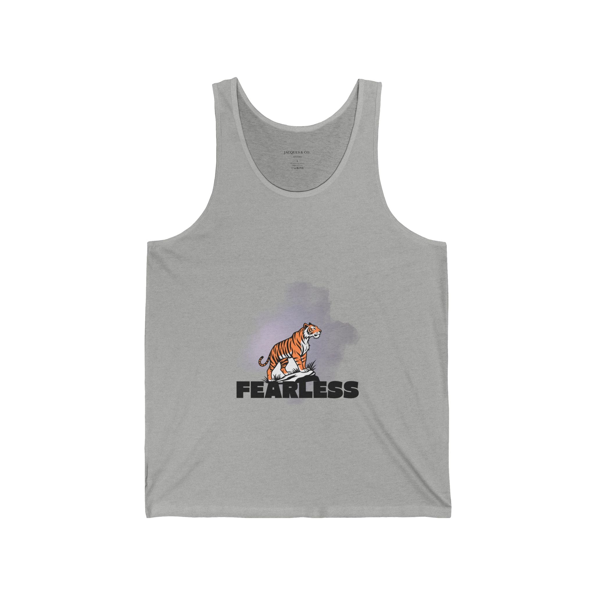Fearless Tiger Tank Top — Bold Graphic Motivational Workout Tee