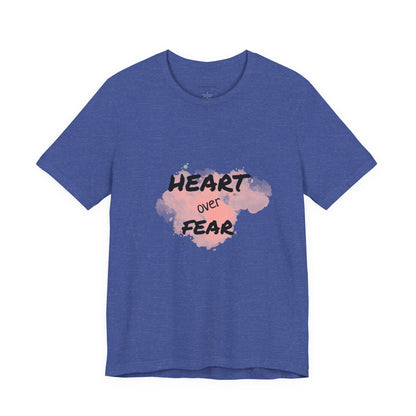 Heart Over Fear T‑Shirt — Inspirational Pink Watercolor Graphic Tee