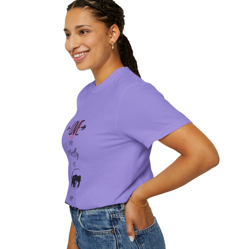 T-Shirt — "Love Me Correctly or Me Leave" Graphic Tee (Eye Illustration)