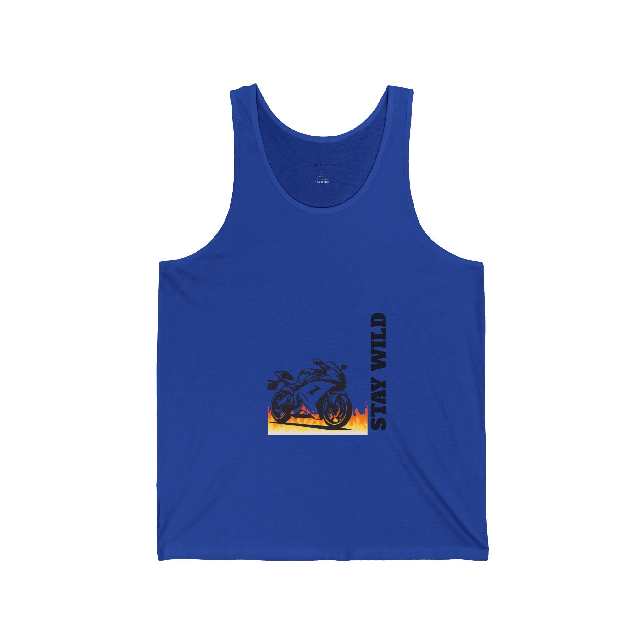 Motorcycle 'Stay Wild' Tank Top — Biker Graphic Jersey Tank