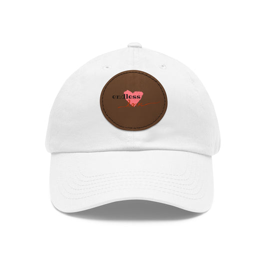 Leather Patch Dad Hat — Heartbeat 'endless' Design