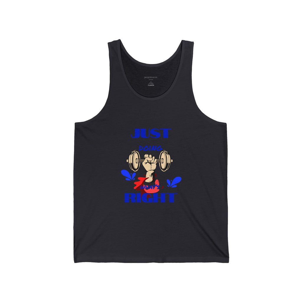 Just Doing Right Weightlifting Tank Top — Funny Gym Workout Tank
