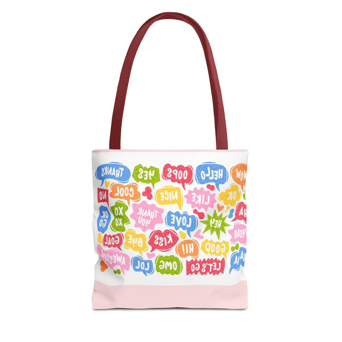 Speech Bubble Pattern Tote Bag — Colorful Cute Chat Word Art Tote