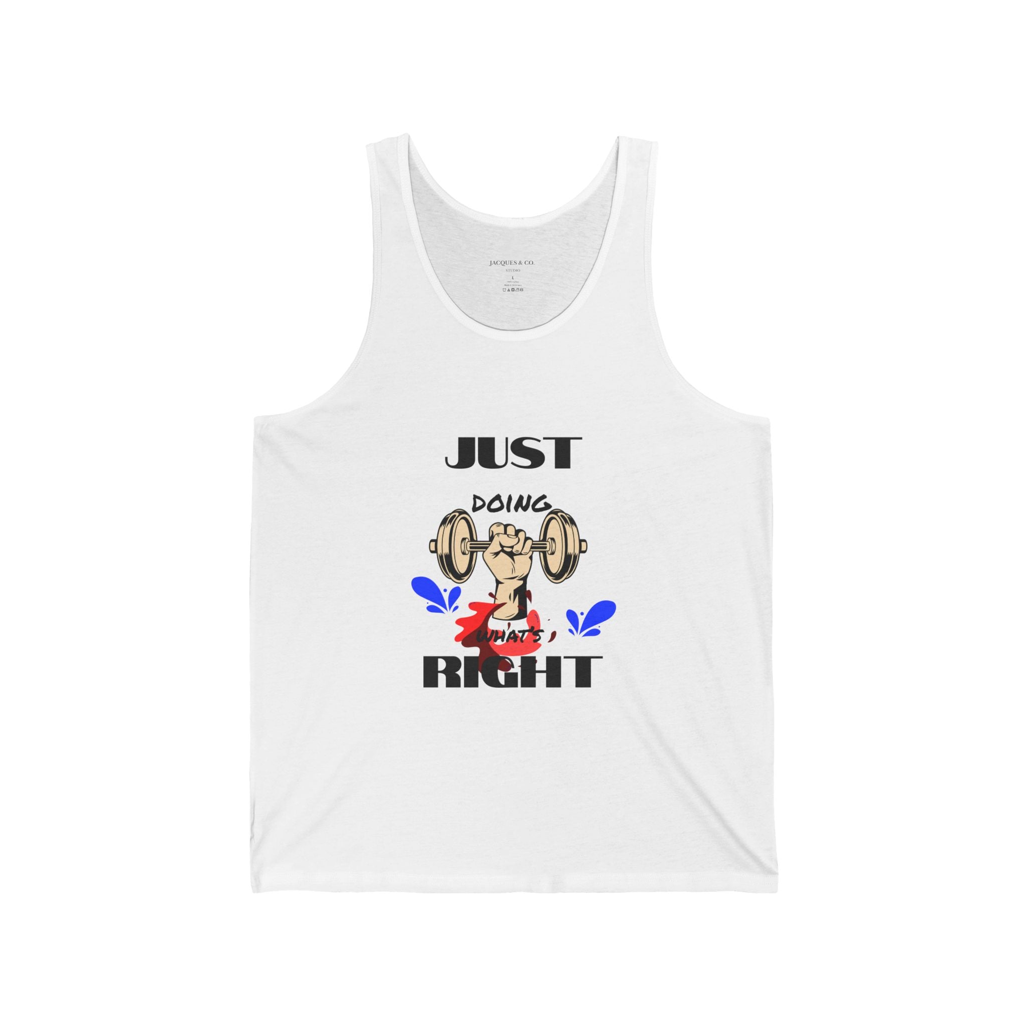 Just Doing Right Weightlifting Tank Top — Funny Gym Workout Tank