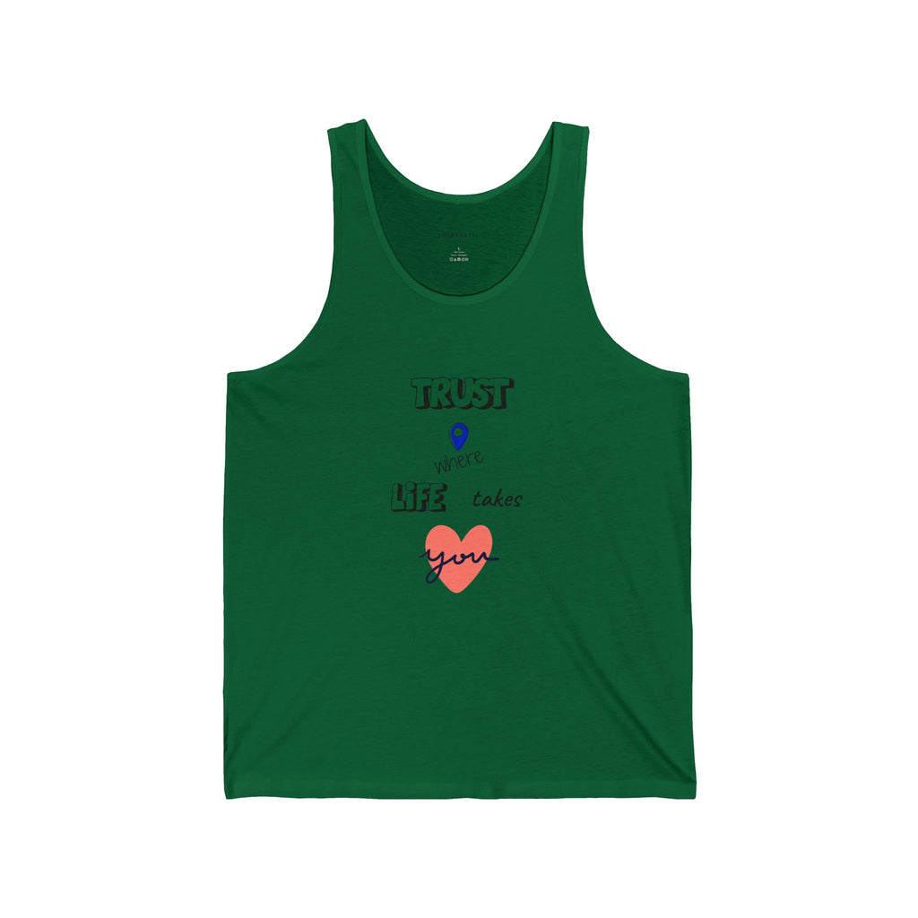 Trust Your Heart Tank Top — 'Trust Your Life Takes Love' Graphic Sleeveless Tee
