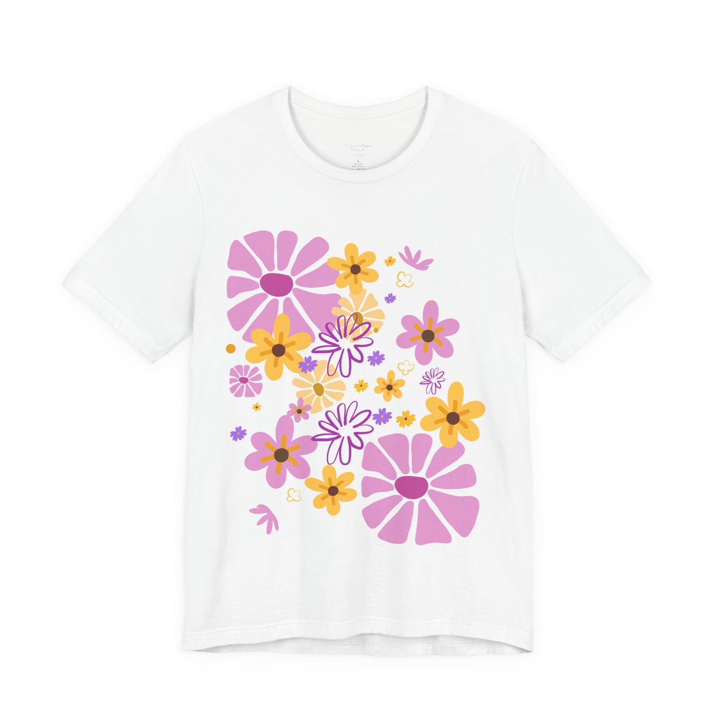 Comfortable T-shirt "Coeur Bloom" Flower Print