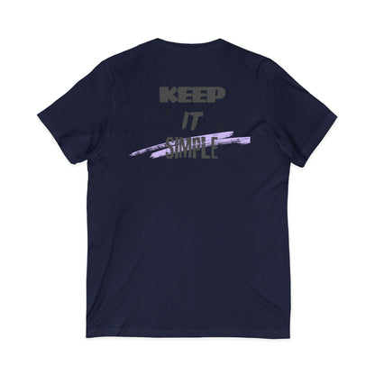 Keep It Simple V-Neck Tee — Minimalist Motivational Graphic T-Shirt