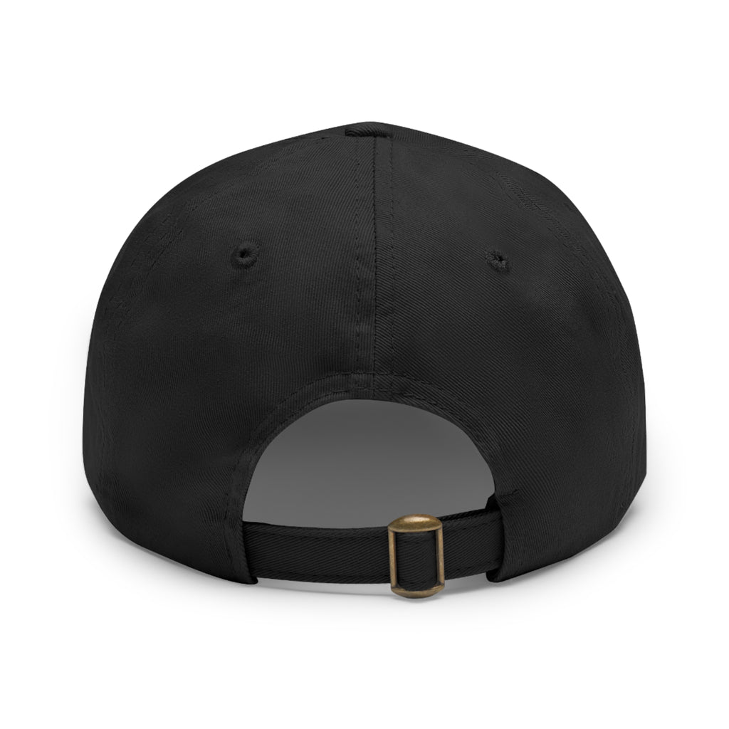 Courage Leather Patch Dad Hat — Inspirational Embroidered Whale Design