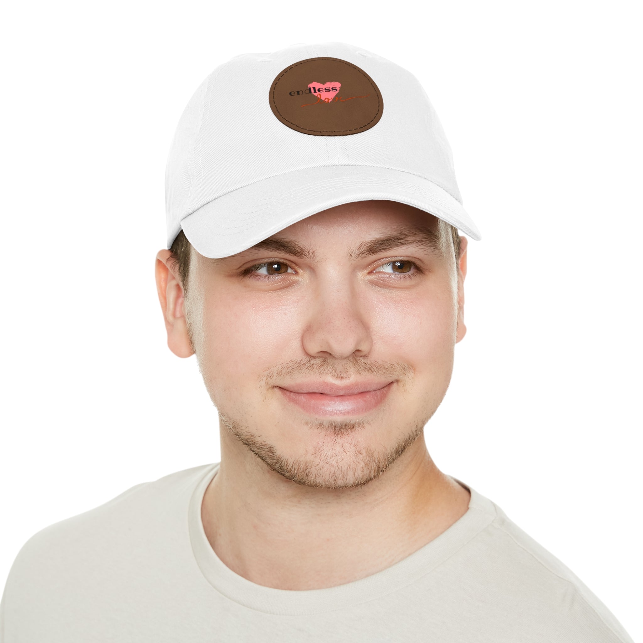 Leather Patch Dad Hat — Heartbeat 'endless' Design