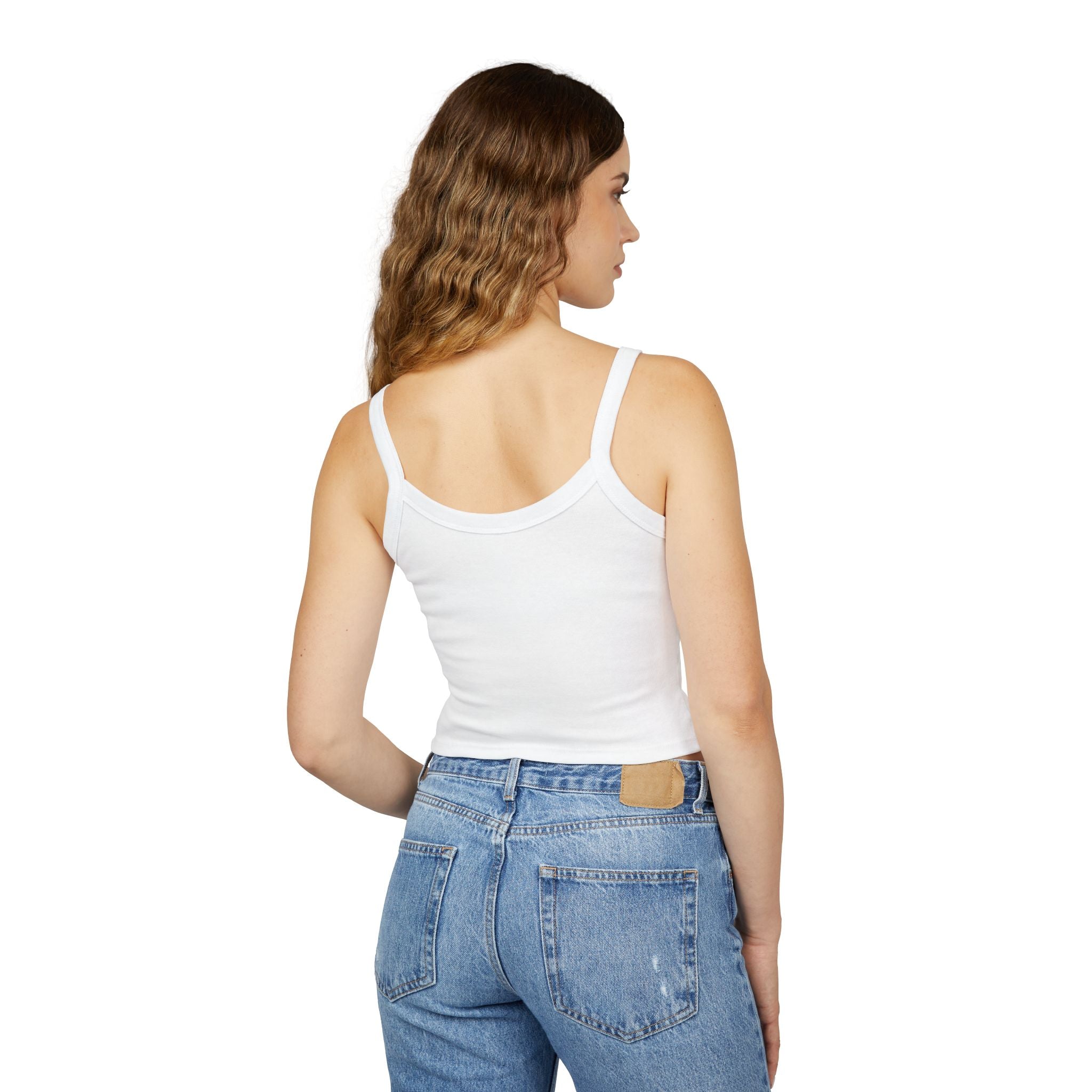 Sly Bunny Crop Tank Top – Cute Heart Bunny Graphic Spaghetti Strap