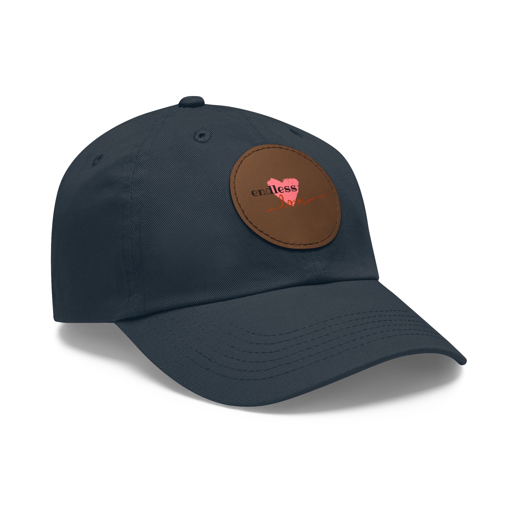 Leather Patch Dad Hat — Heartbeat 'endless' Design