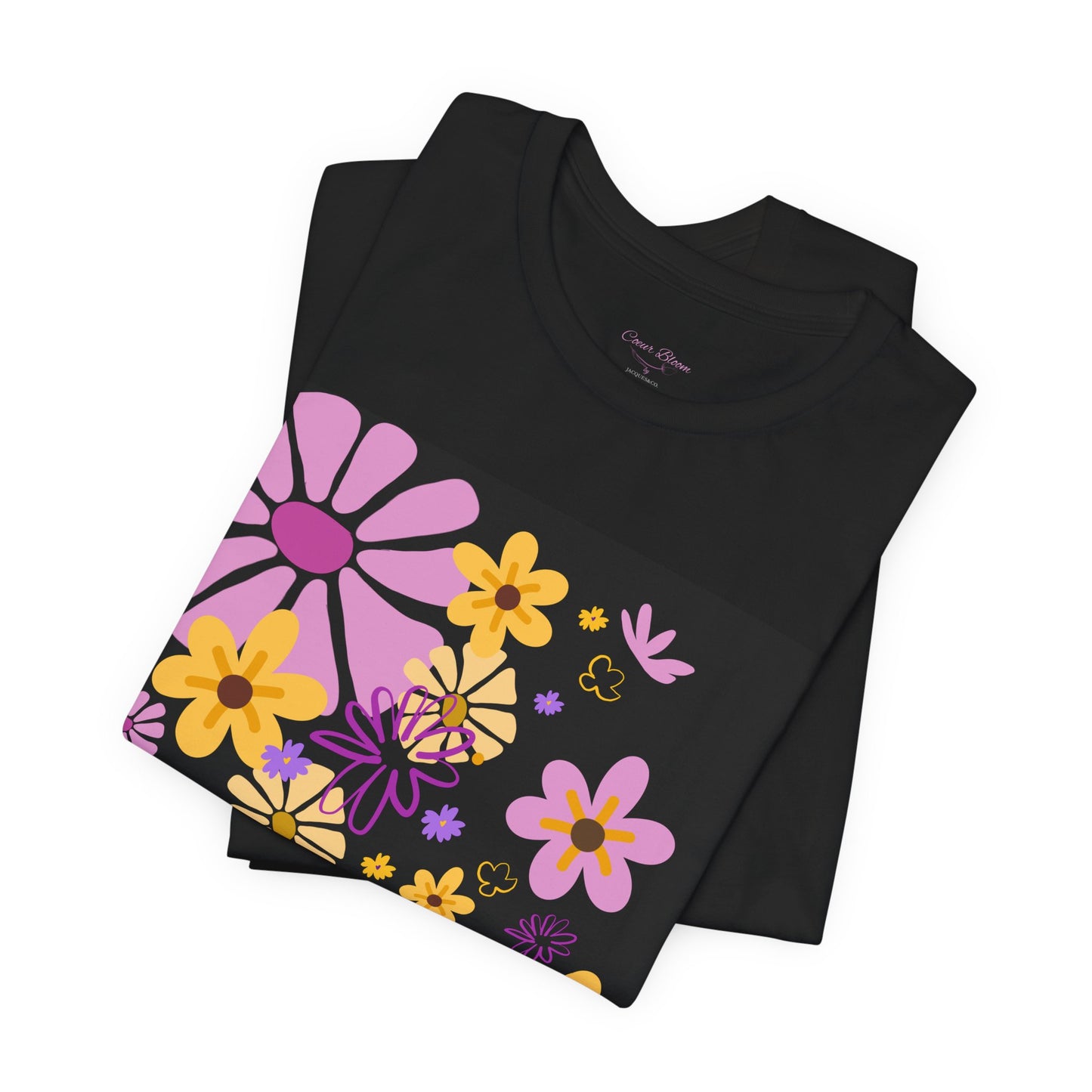 Comfortable T-shirt "Coeur Bloom" Flower Print