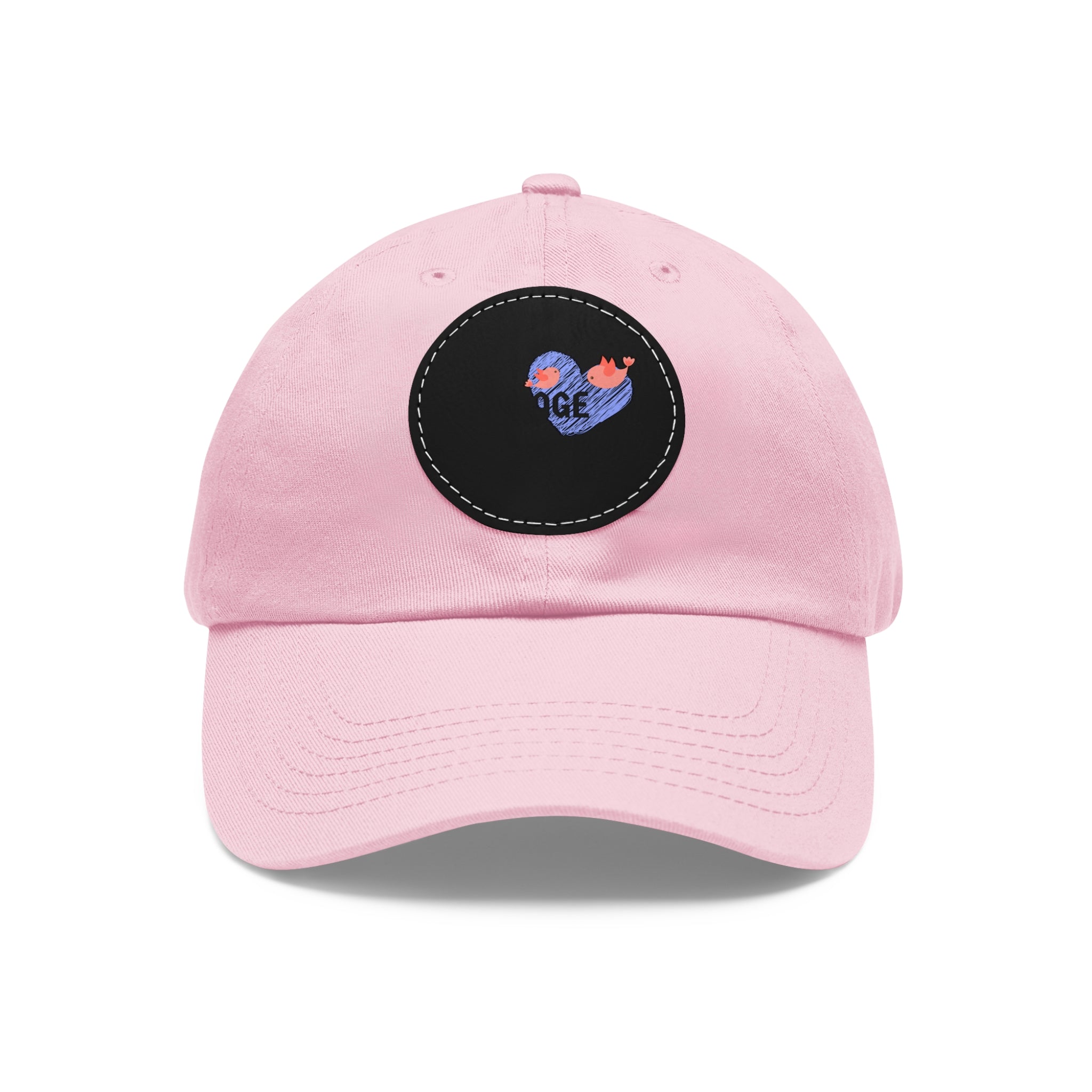 Courage Leather Patch Dad Hat — Inspirational Embroidered Whale Design