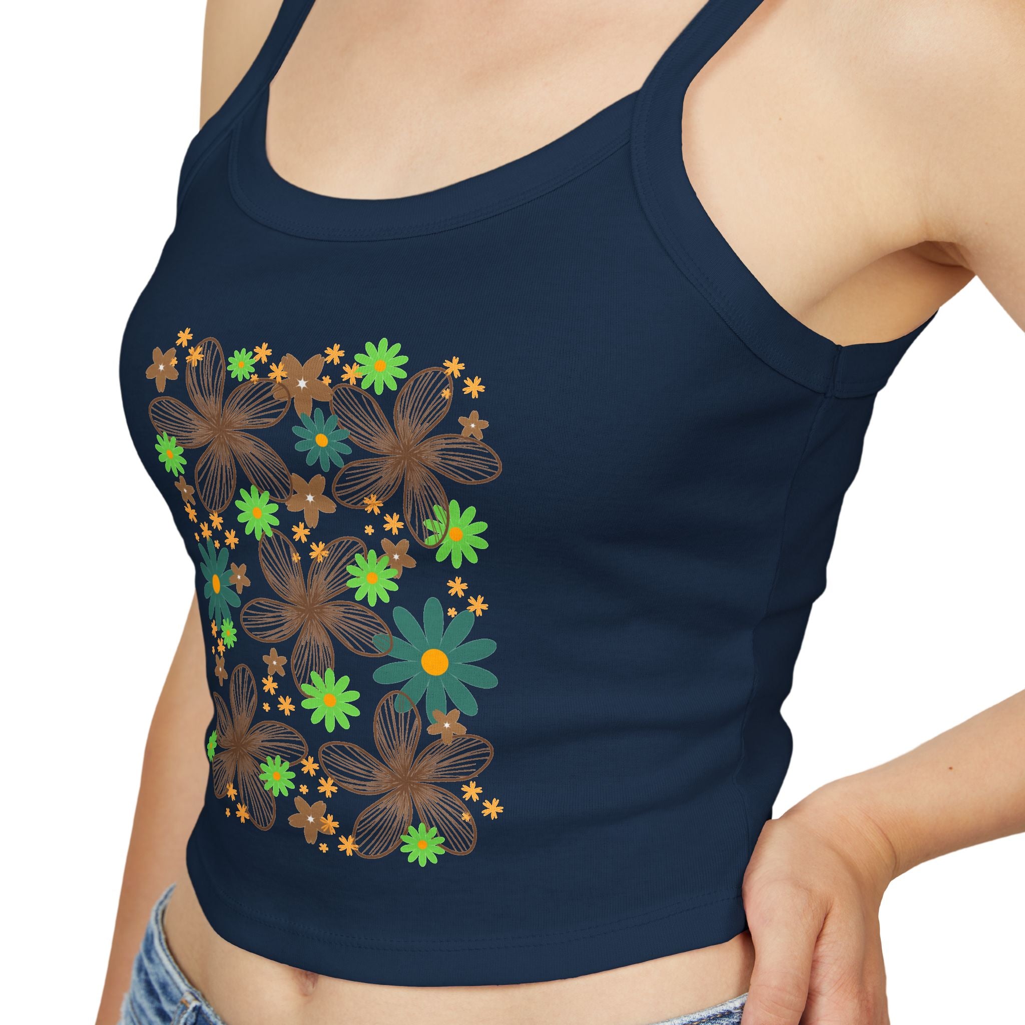 Floral Retro Garden Crop Tank