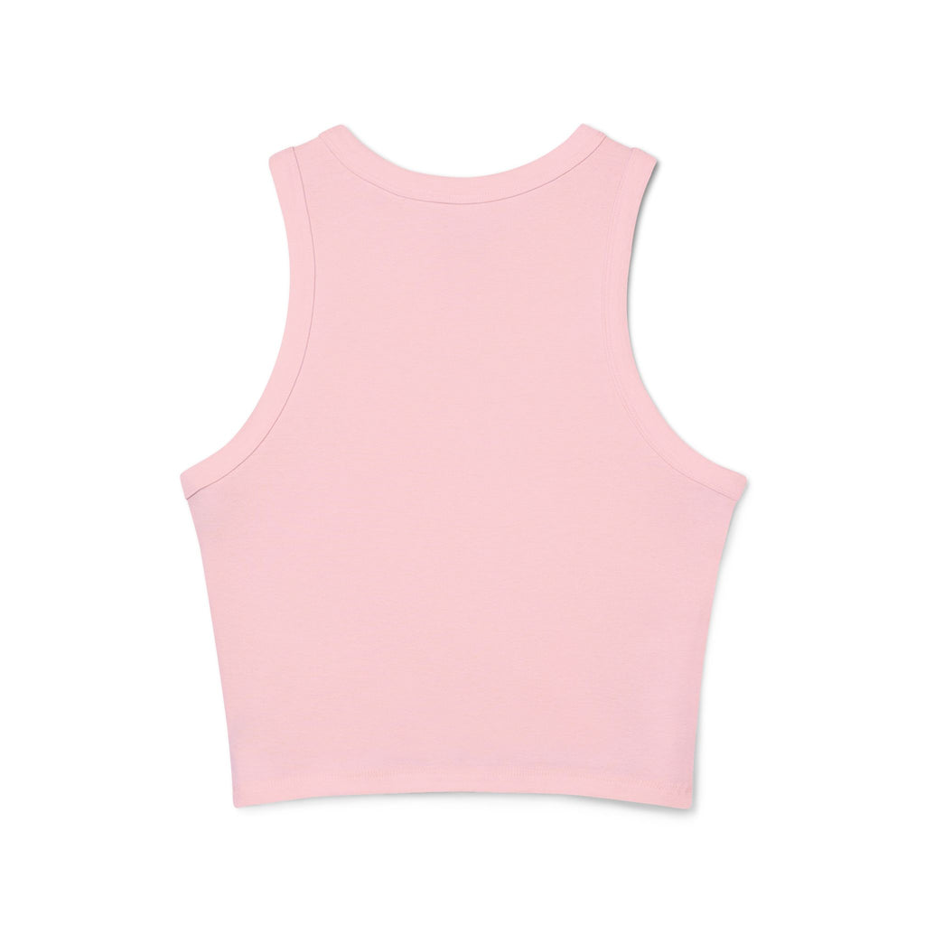 Smiley Flower Crop Tank — Cute Floral Smiley Graphic Racerback Tank
