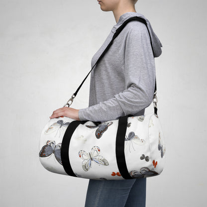 Butterfly Print Duffel Bag — Lightweight Travel & Gym Bag with Watercolor Butterflies