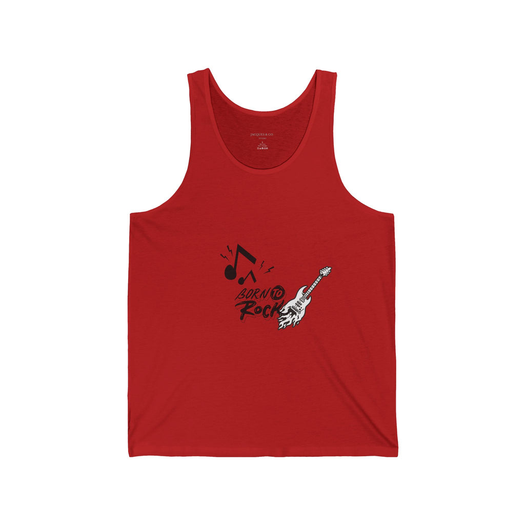 Rock 'n' Roll Guitar Tank Top — 'Born to Rock' Music Notes Graphic