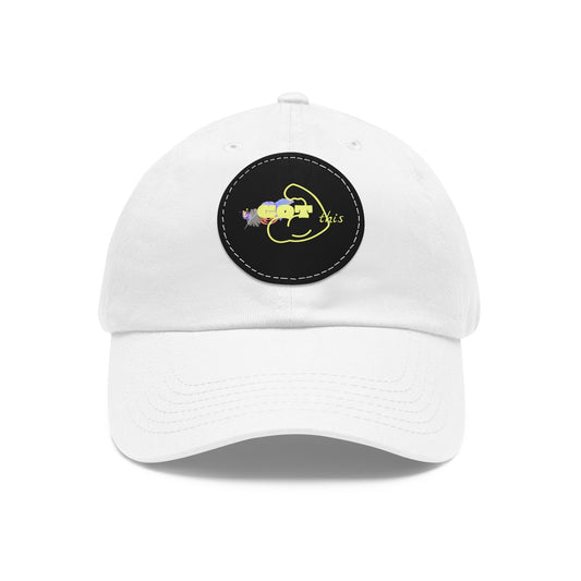 Abstract Pastel Cloud Dad Hat with Round Leather Patch