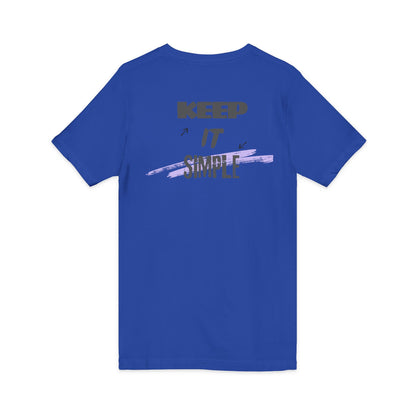 Keep It Simple V-Neck Tee — Minimalist Motivational Graphic T-Shirt