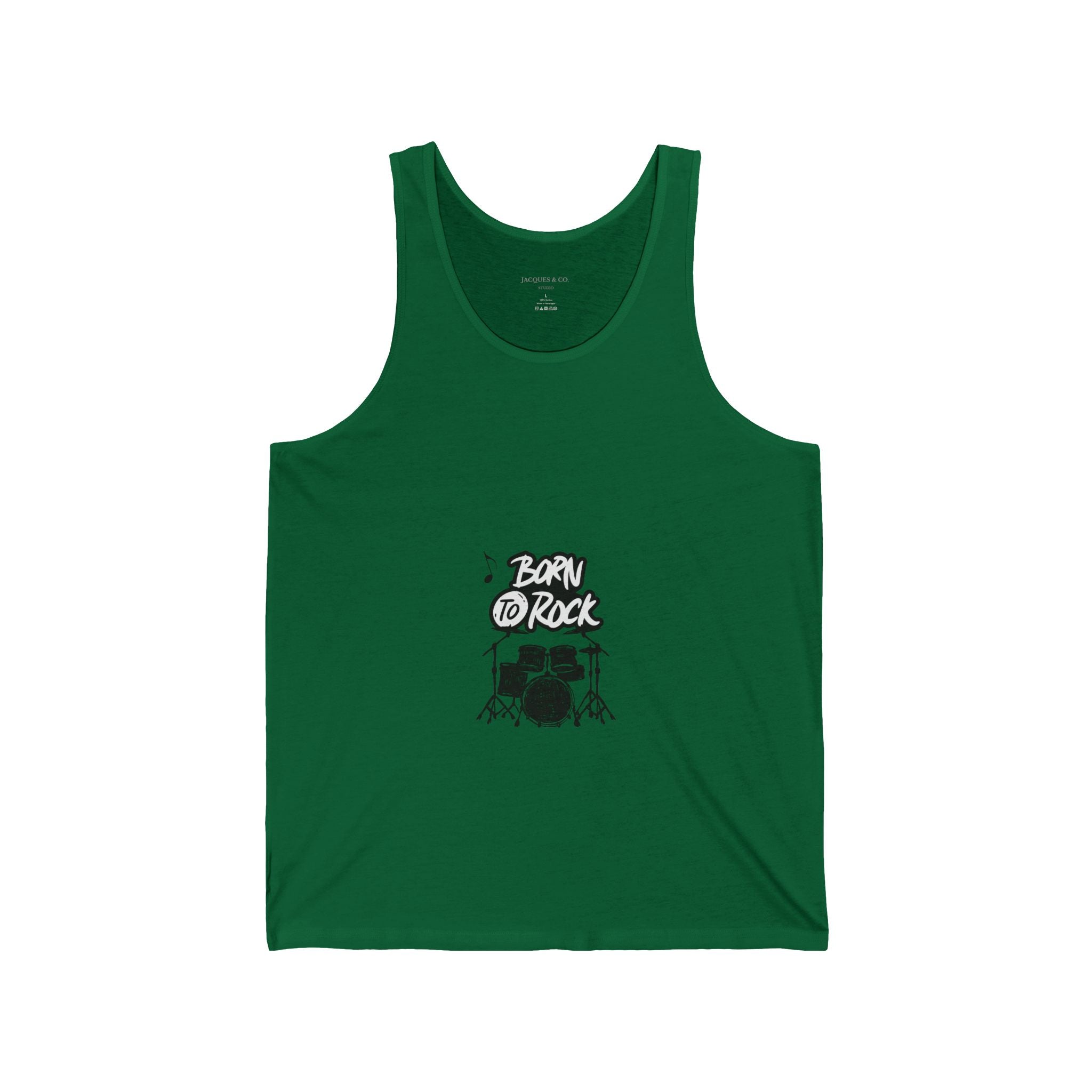Born to Rock Drum Set Tank Top — Graphic Music Lover Tee