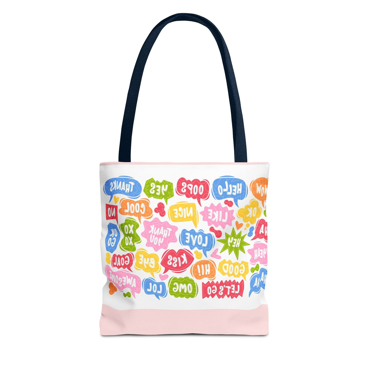 Speech Bubble Pattern Tote Bag — Colorful Cute Chat Word Art Tote