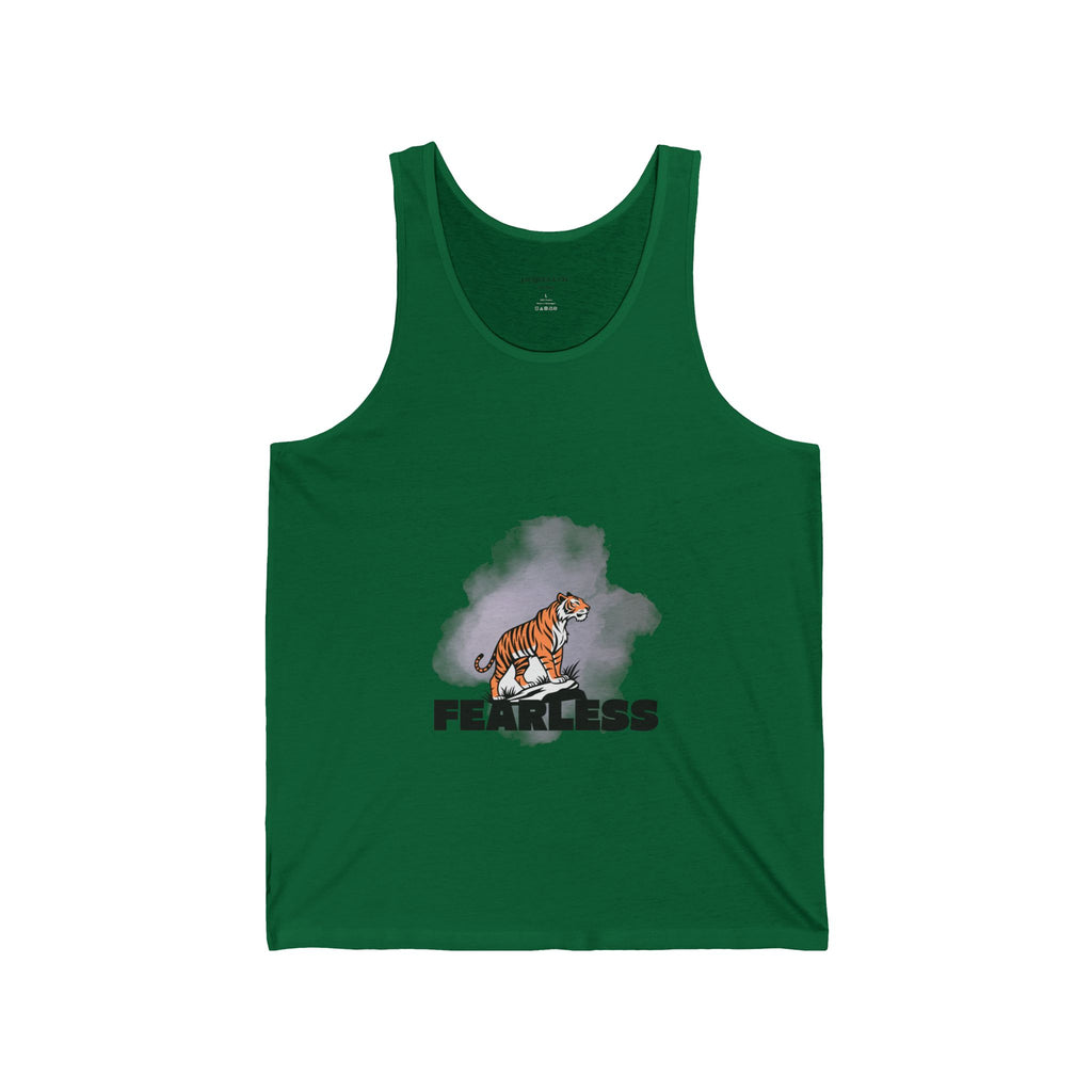 Fearless Tiger Tank Top — Bold Graphic Motivational Workout Tee