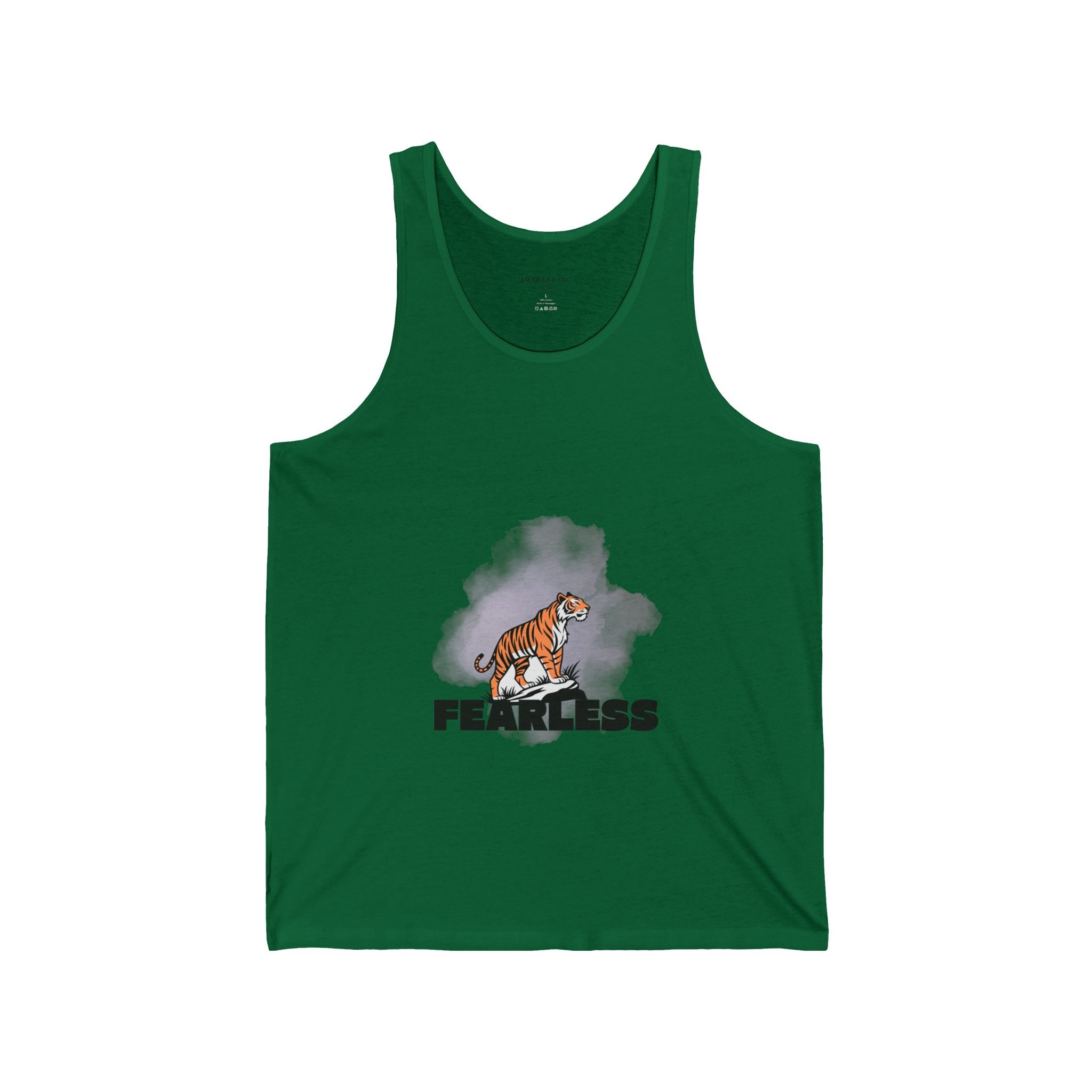 Fearless Tiger Tank Top — Bold Graphic Motivational Workout Tee