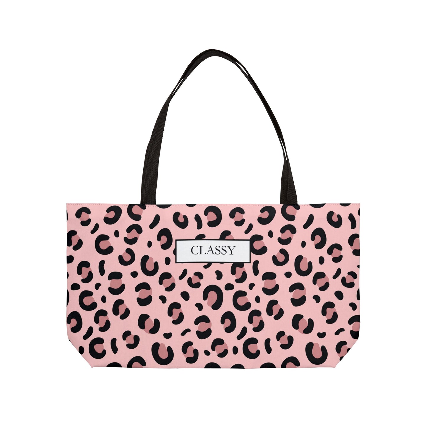 Classy Pink Leopard Weekender Tote Bag — Stylish Animal Print Travel Tote