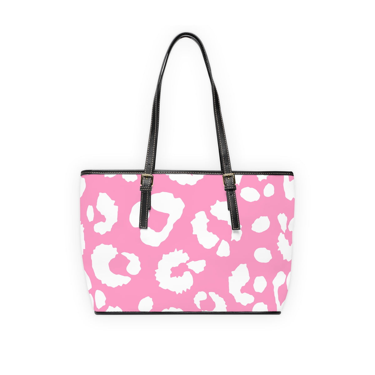 Pink Leopard Print PU Shoulder Bag — Chic Animal Print Tote