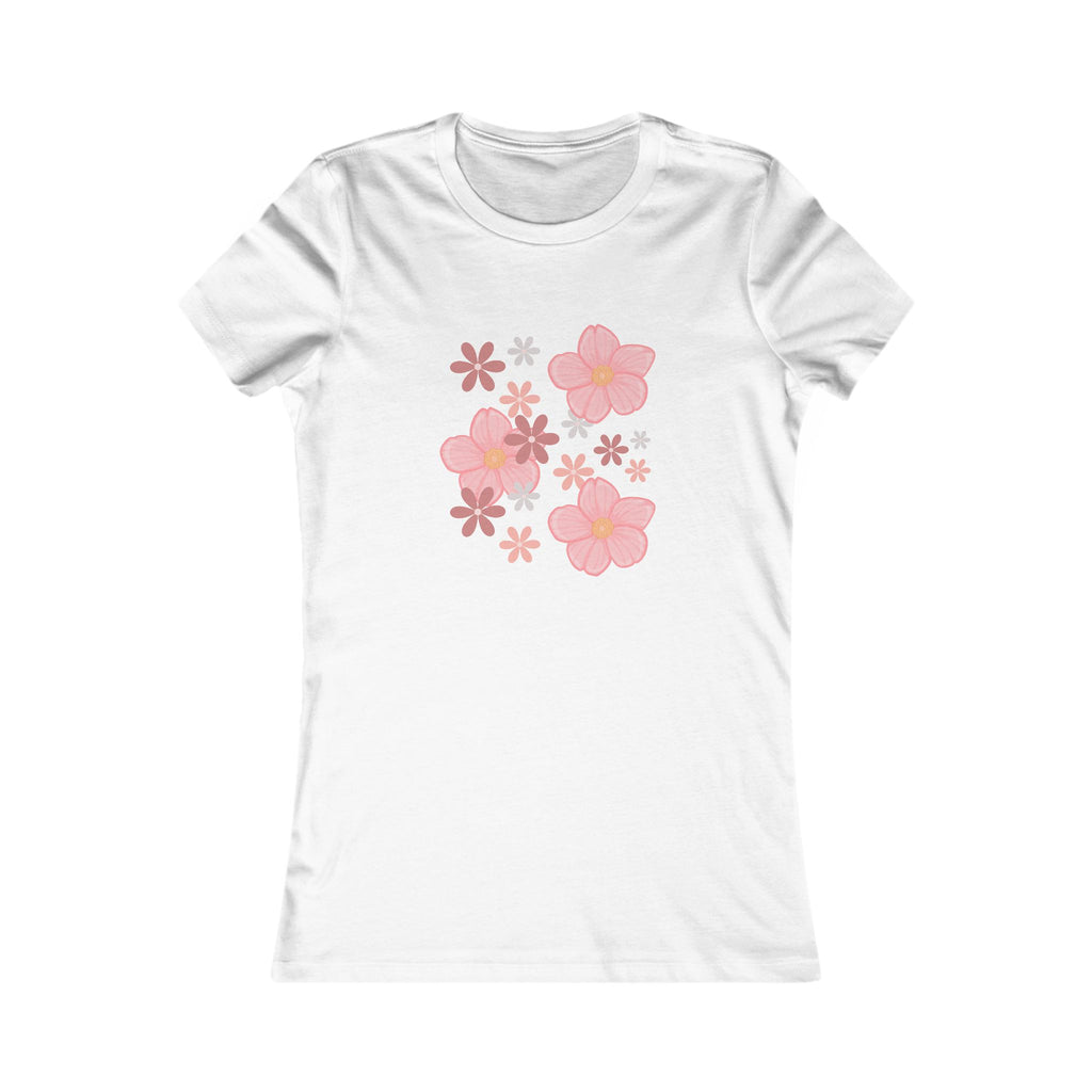Floral Cluster Women's Tee — Pink Flower Graphic