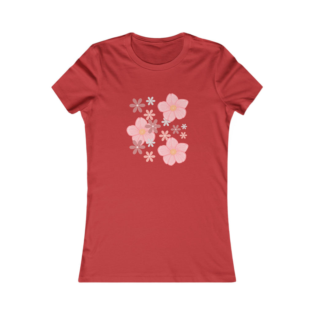 Floral Cluster Women's Tee — Pink Flower Graphic
