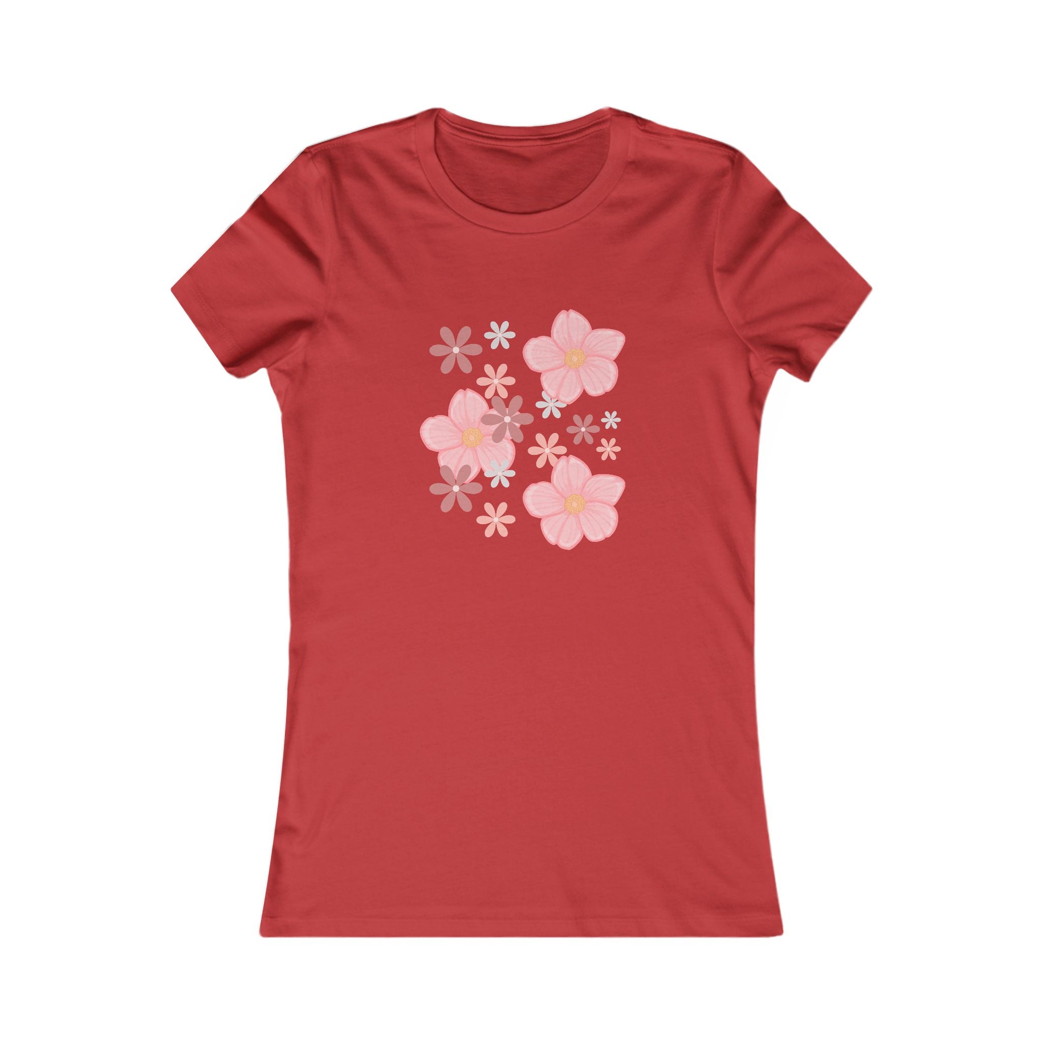 Floral Cluster Women's Tee — Pink Flower Graphic