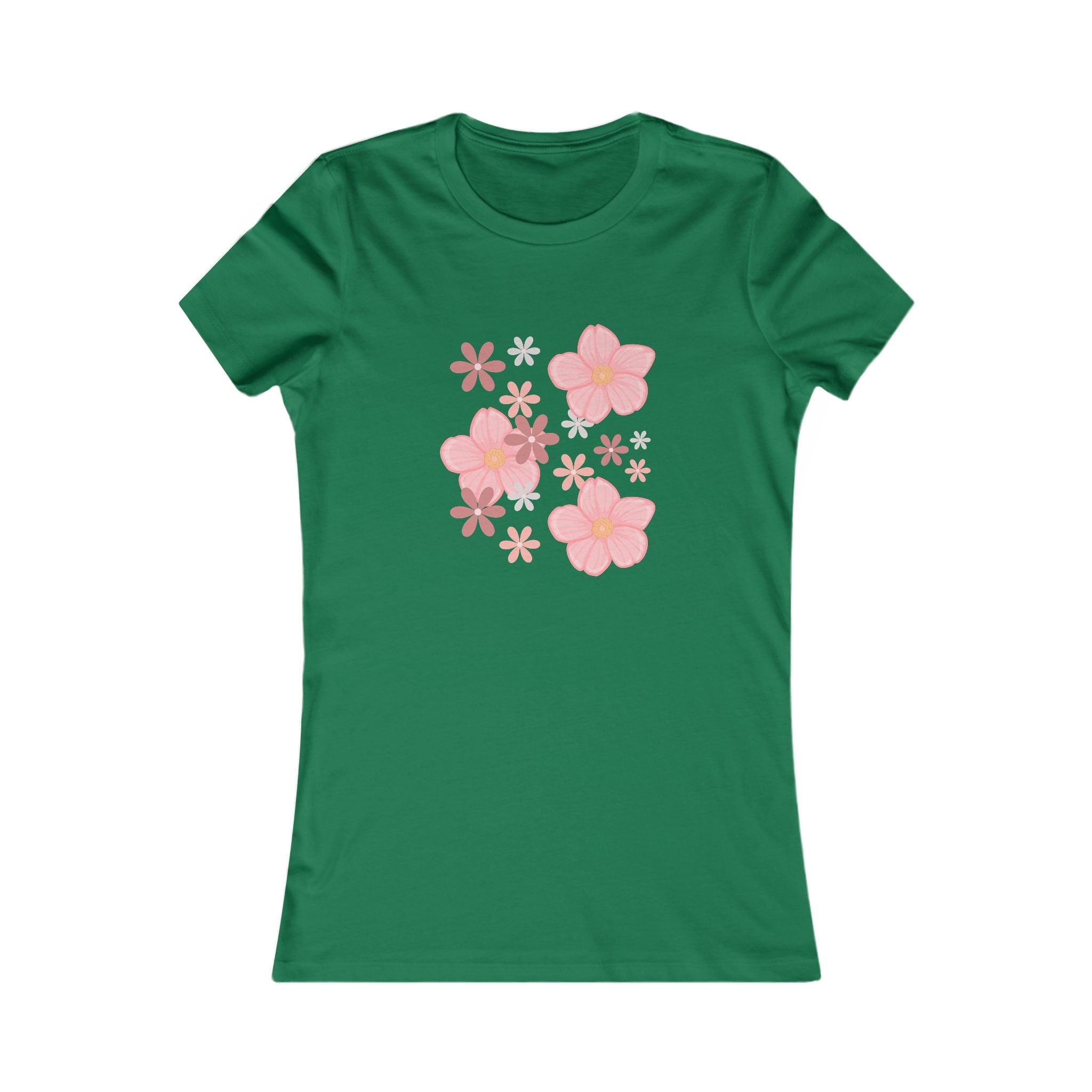 Floral Cluster Women's Tee — Pink Flower Graphic