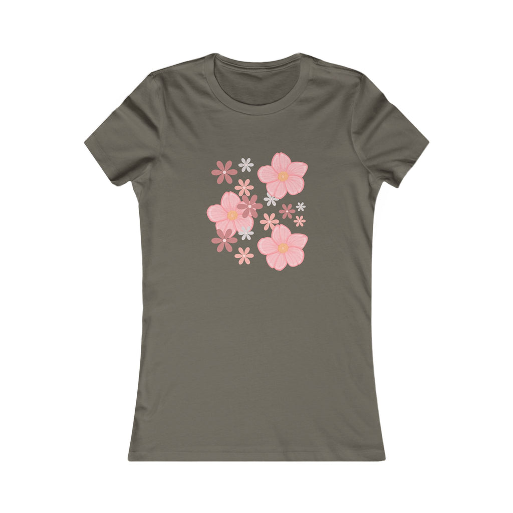 Floral Cluster Women's Tee — Pink Flower Graphic